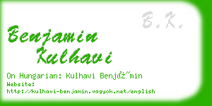 benjamin kulhavi business card